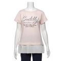 【50%OFF】裾プリーツ切り替えロゴ入りTシャツ