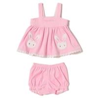【30%OFF】うさぎアップリケつきベロアキャミソール×パンツセット