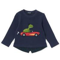 ドライブ恐竜アップリケTシャツ