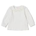 リボン衿つきコットンTシャツ