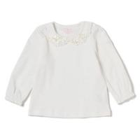 リボン衿つきコットンTシャツ