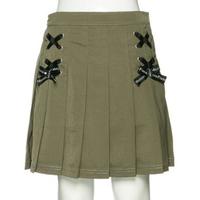 【30%OFF】レースアッププリーツスカパン