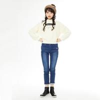 【30%OFF】袖チュール重ねロゴ入り裏毛トレーナー