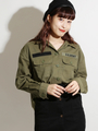 WEGO/ミリタリークロップドシャツ