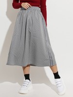 WEGO/チェックラインミドルスカート