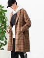 WEGO/チェックオーバーコート