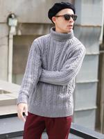[18AW 新作アイテム]ケーブルハイネックニット/タートル/セーター