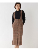 2WAYチェック柄前ボタンジャンスカート/ブラウン(142)