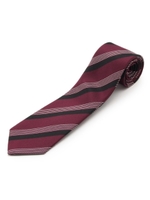3色レジメンストライプネクタイ/ボルドー(364)