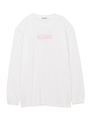 BIG LS TEE EMBROIDERED PASTEL BAR/ライトピンク