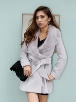 BIGファーカラーCT/グレー