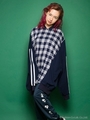 CHECK SWITCHED JERSEY BLOUSON/NAVY