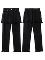 DENIM SKIRT OVERLAY PANTS/ブラック