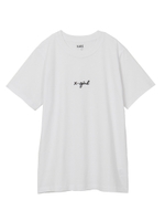 EMBROIDERED CURSIVE LOGO S/S TEE/ホワイト