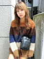 FAKE FUR BORDER KNIT/CML