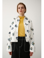 FLOWER EMBROIDERY ジャケット/WHT