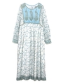 FLOWER PRINT DRESS/ブルー