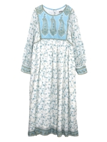 FLOWER PRINT DRESS/ブルー