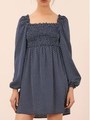 FOUNTAIN LS DRESS/NAVY W WHITE