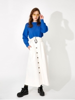 FRONT BUTTON ロングスカート/O/WHT1