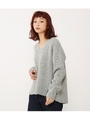 MIX VネックルーズニットTOPS/GRY