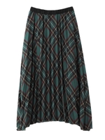 PLAID CHECK PLEATED SKIRT/グリーン