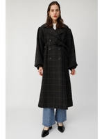PUFF SLEEVE WOOL トレンチコート/柄KHA5