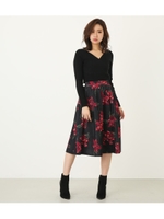 Paint flower J／W ミディSK/BLK