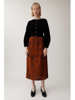 RANDOM FLOWER PLEATS スカート/柄BRN5