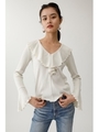 RUFFLE COLLOR RIB トップス/IVOY3