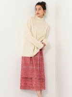 SMF HW ケミカルレース ウエストタック スカート/PINK