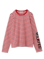 STRIPED L/S TEE/レッド