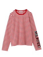 STRIPED L/S TEE/レッド