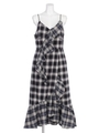 TWINCHECK FRANNEL STRAP DRESS/M/NVY