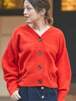 Vネック2wayカーディガン/オレンジ