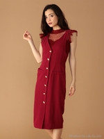 Wラインジャンパースカート/ボルドー