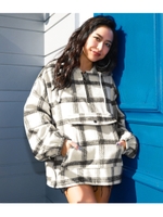 ZIP付チェックフーディー/ホワイト(001)