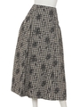 [GREED]GINGHAM CHECK FLOWER Skirt/BLACK MIX