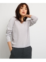 [L]Vネックラメニット/ライトグレー(011)