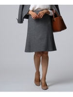 [L]ストレッチ台形スカート/ダークグレー(013)