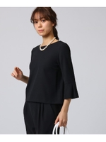 [L]ドレープツイルブラウス/ブラック(019)