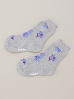 [ベビー]ウインターコスモス柄ジャカードソックス/ブルー