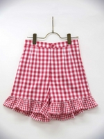 gingham shortpants/red