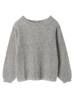 ・5Gワッフル編プルオーバー/杢グレー