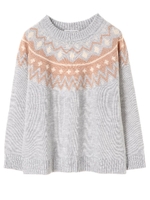 ・キュウシン柄JQプルオーバー/杢グレー