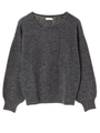 ・クルーネックモチモチニットプルオーバー/杢グレー