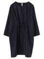 ・フロントリボンサックワンピース/ネイビー