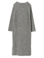 ・ボトルネックニットワンピース/杢グレー