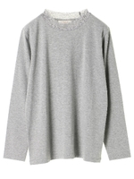 ・襟レースロンT/杢グレー