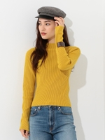 〔ハンドウォッシャブル〕CS H/W リブ ボトルネック プルオーバー/YELLOW